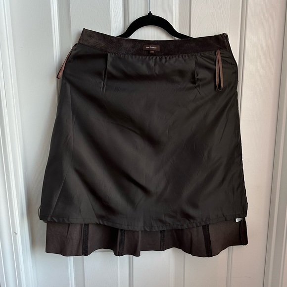 New Frontier Women Suede Leather Skirt, SZ 2 - Brown - EUC - Picture 12 of 13